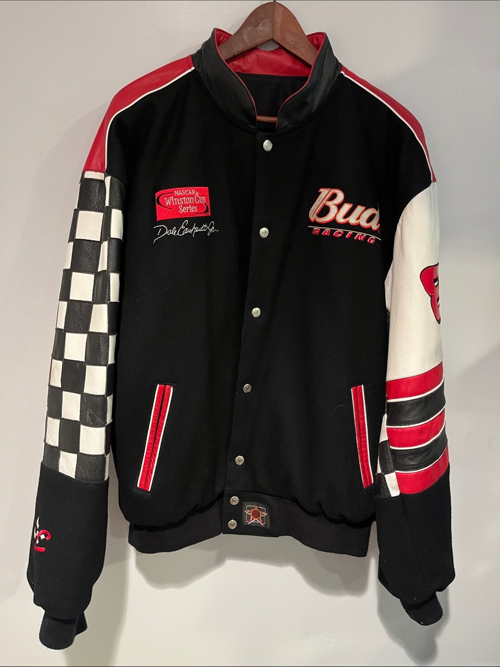 Dale Earnhardt Jr. / Jeff Hamilton Men's Black & Red Racing Jacket / reversible